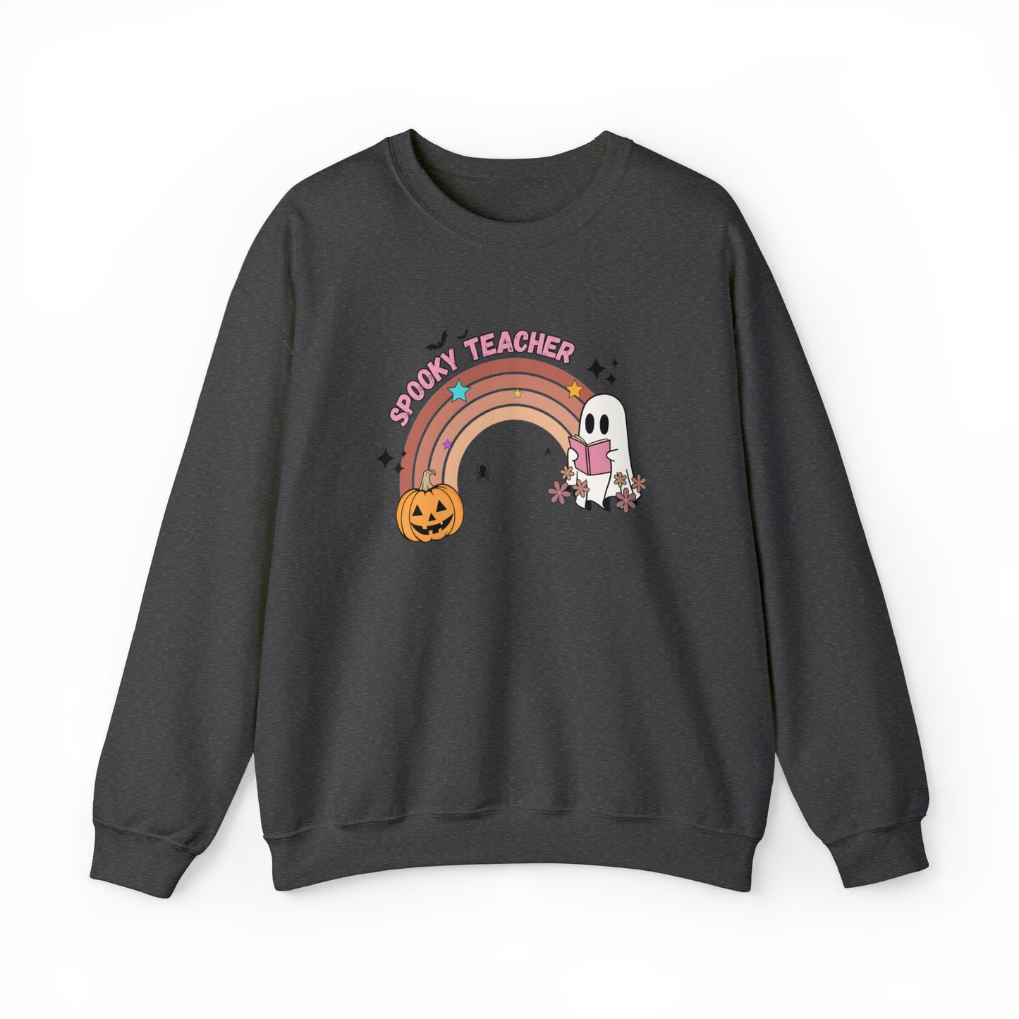 Spooky Teacher Halloween Rainbow Sweatshirt