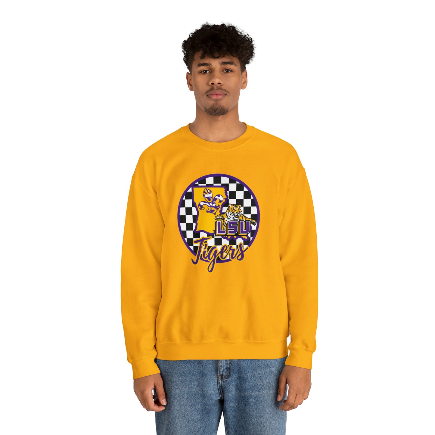 LSU Tigers Checkered Sweatshirt