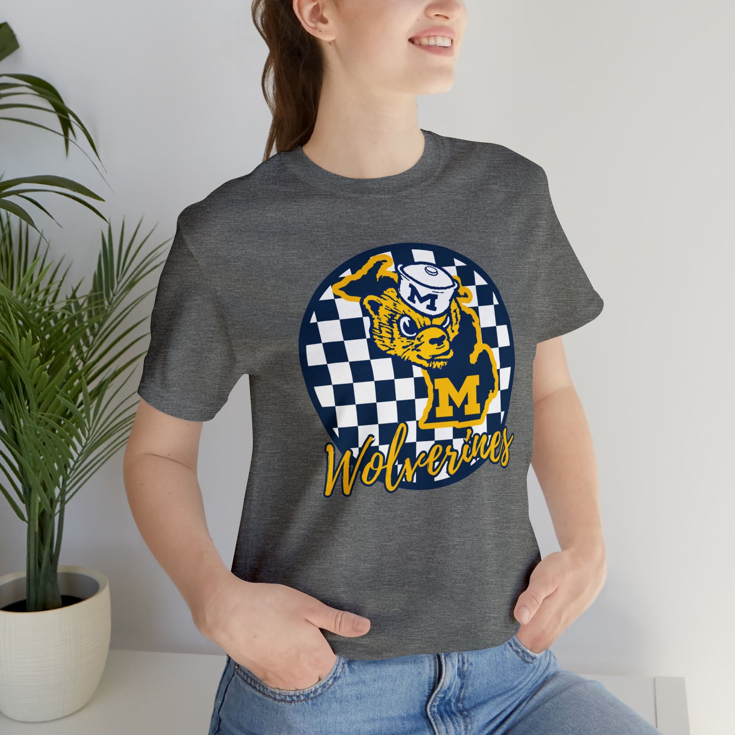 Michigan Wolverines Checkered Circle