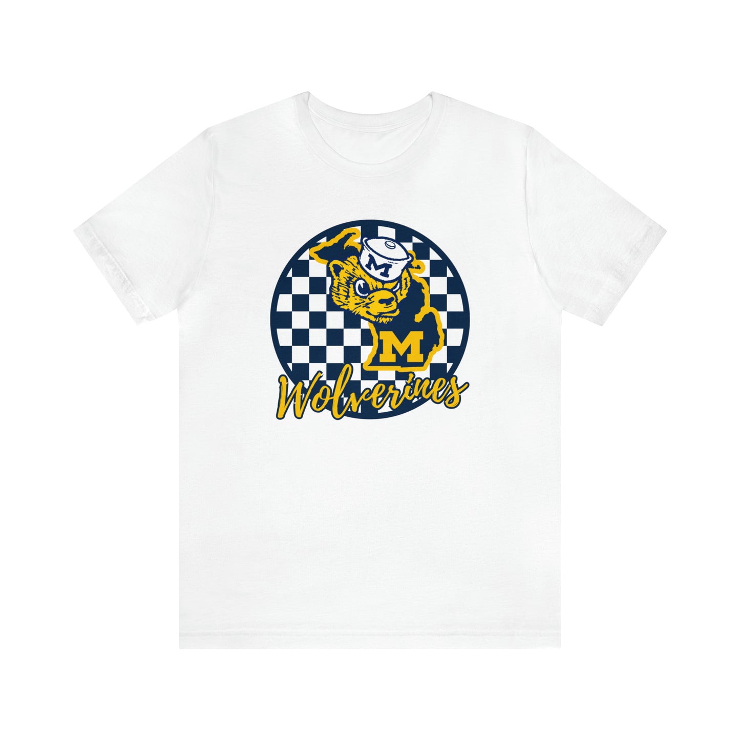 Michigan Wolverines Checkered Circle