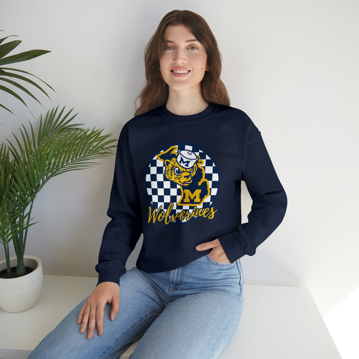 Michigan Wolverines Checkered Sweatshirt