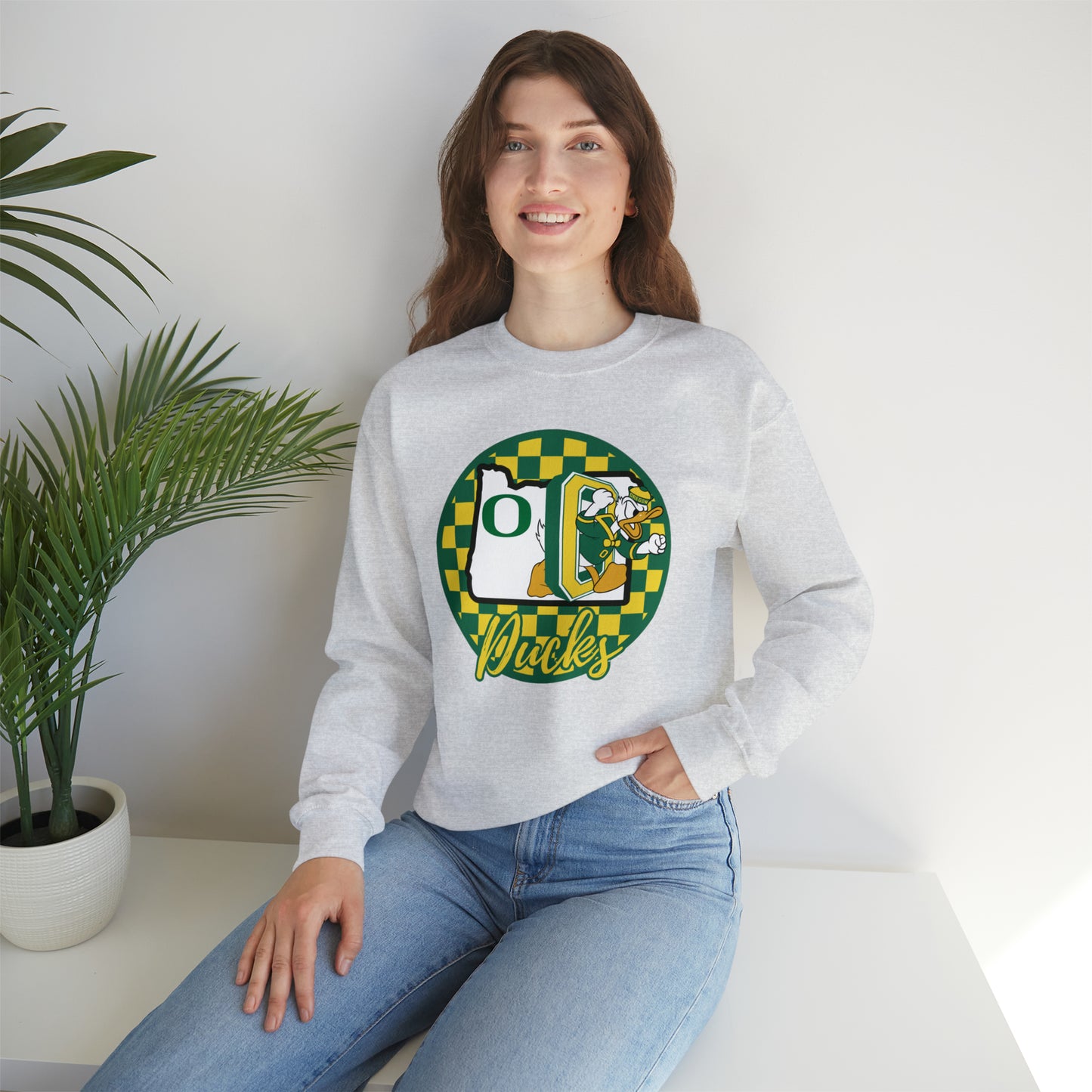 Oregon Ducks Checkered Sweatshirt