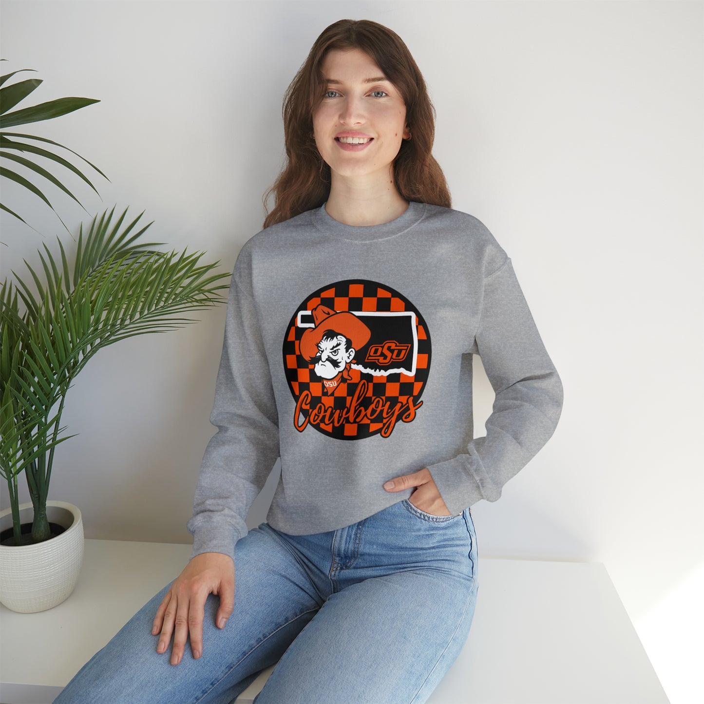 OSU Cowboys Checkered Sweatshirt