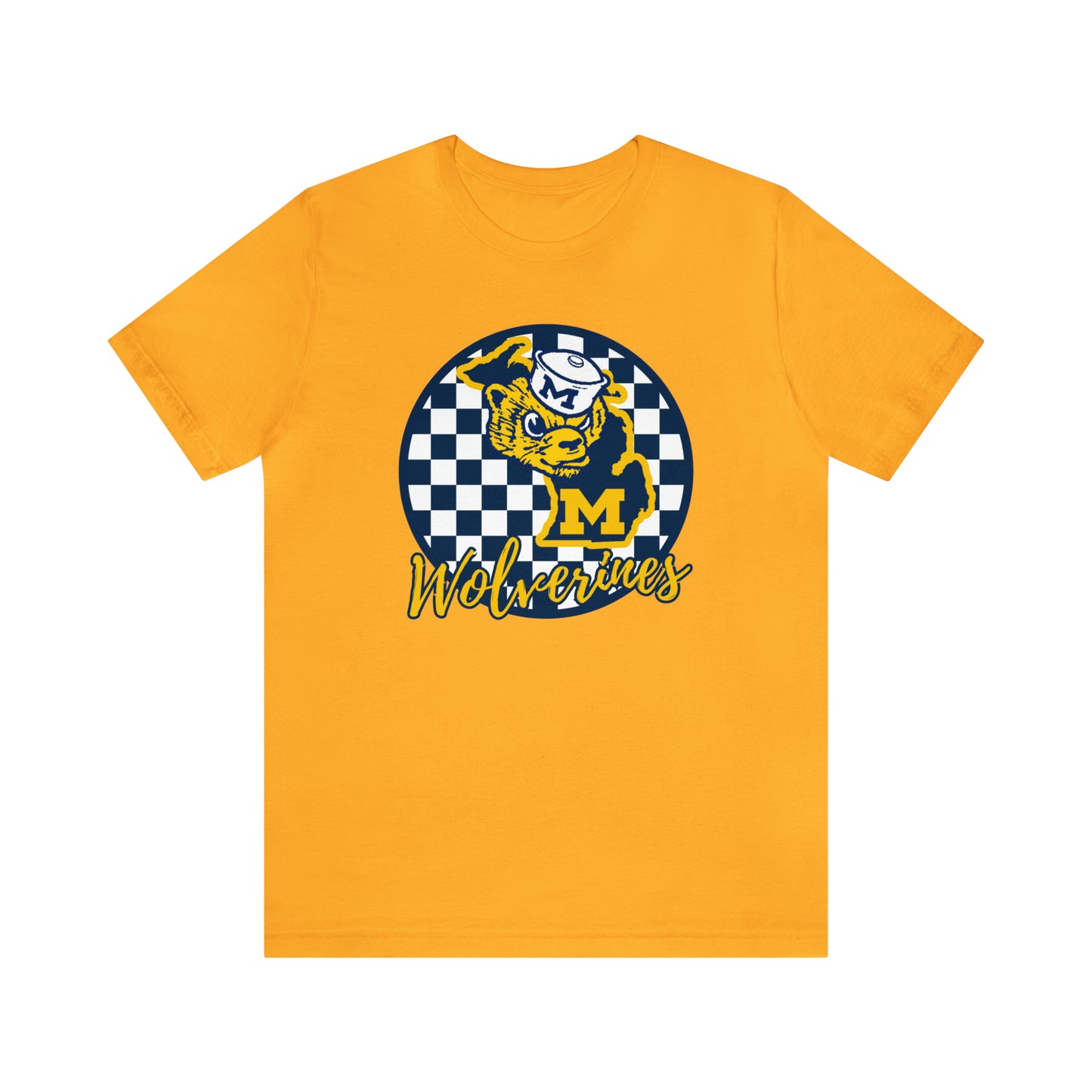 Michigan Wolverines Checkered Circle