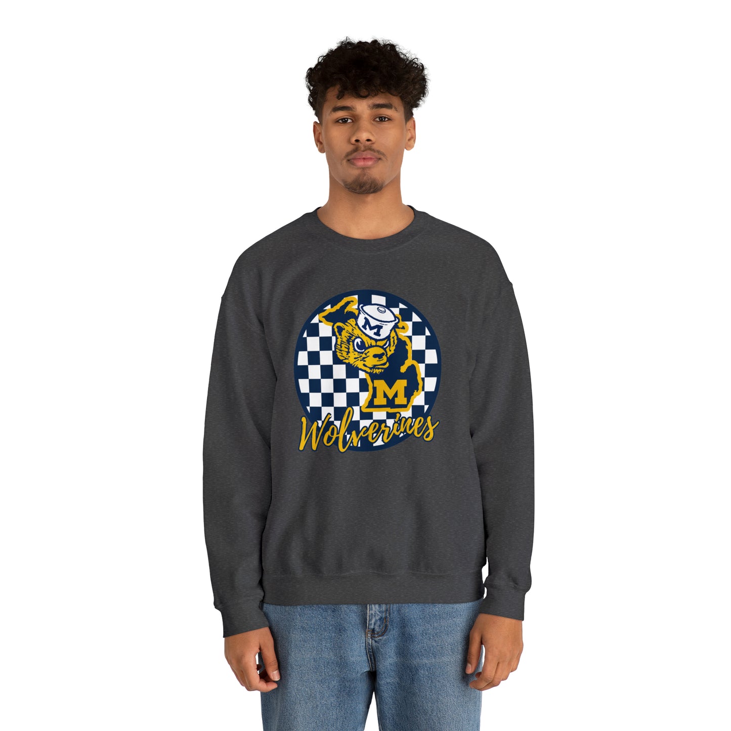 Michigan Wolverines Checkered Sweatshirt