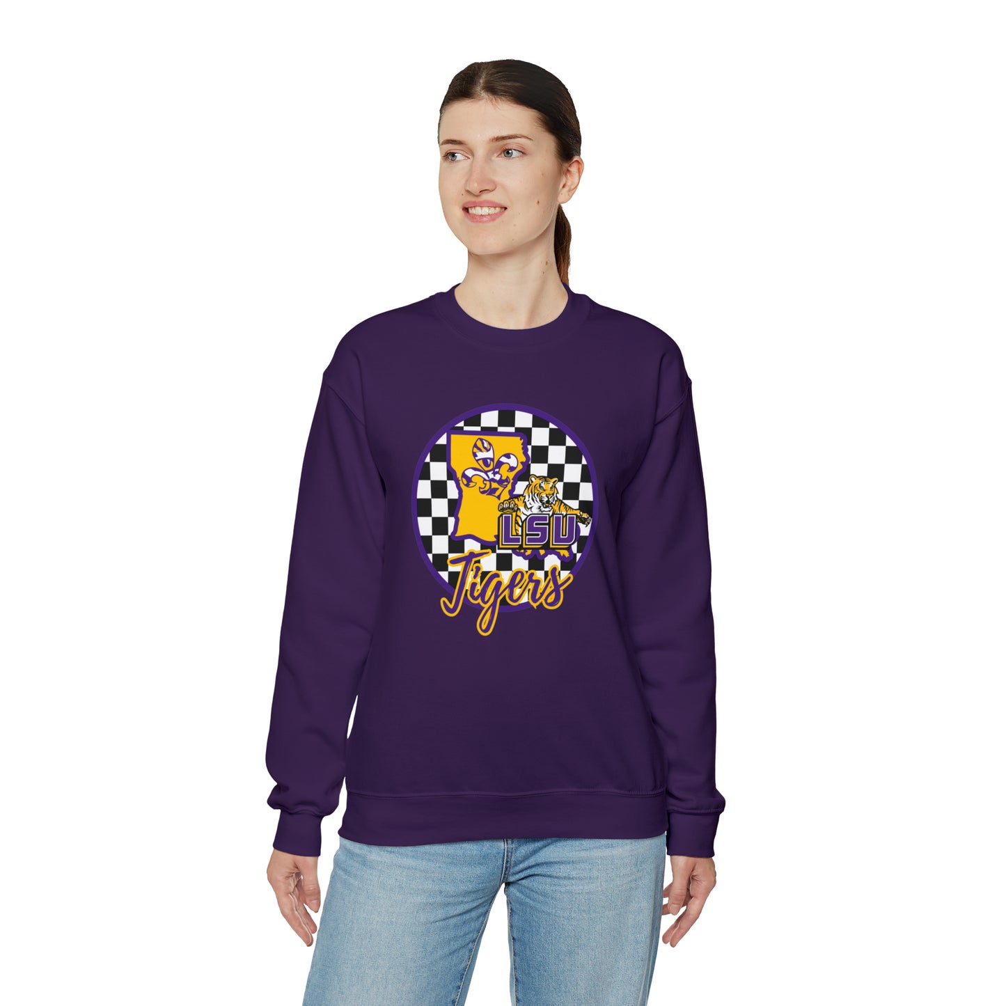 LSU Tigers Checkered Sweatshirt