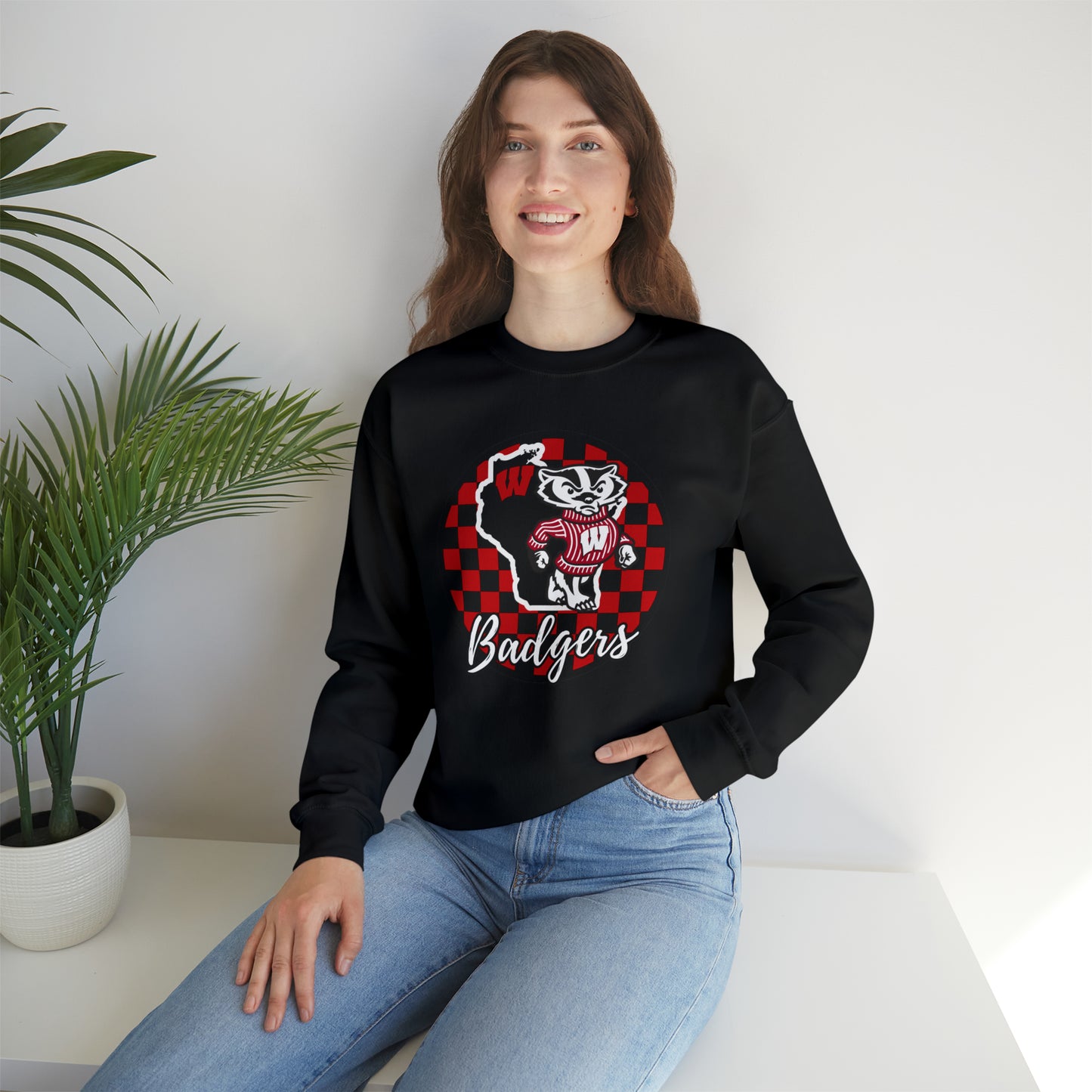 Wisconsin Badgers Checkered Sweatshirt