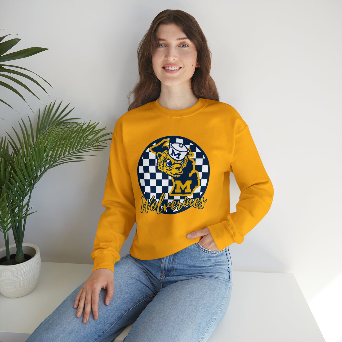 Michigan Wolverines Checkered Sweatshirt