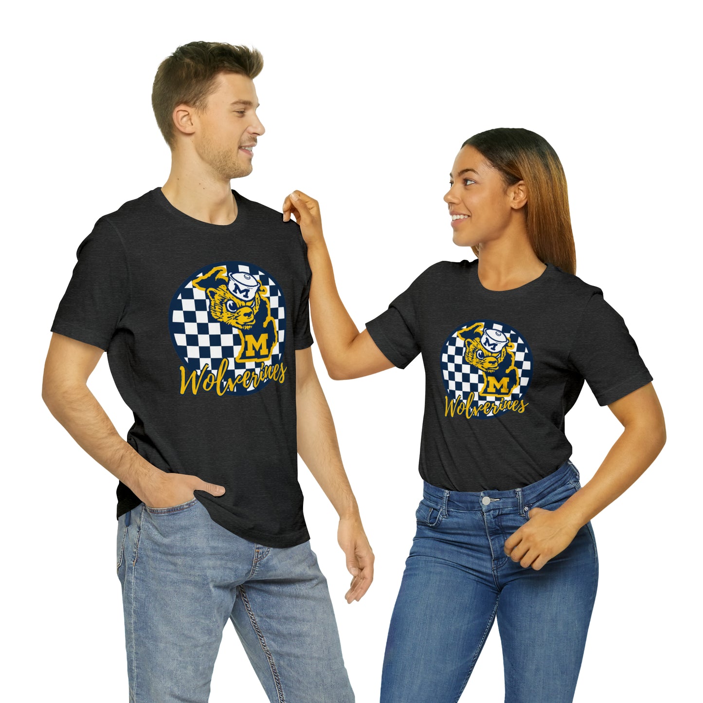 Michigan Wolverines Checkered Circle