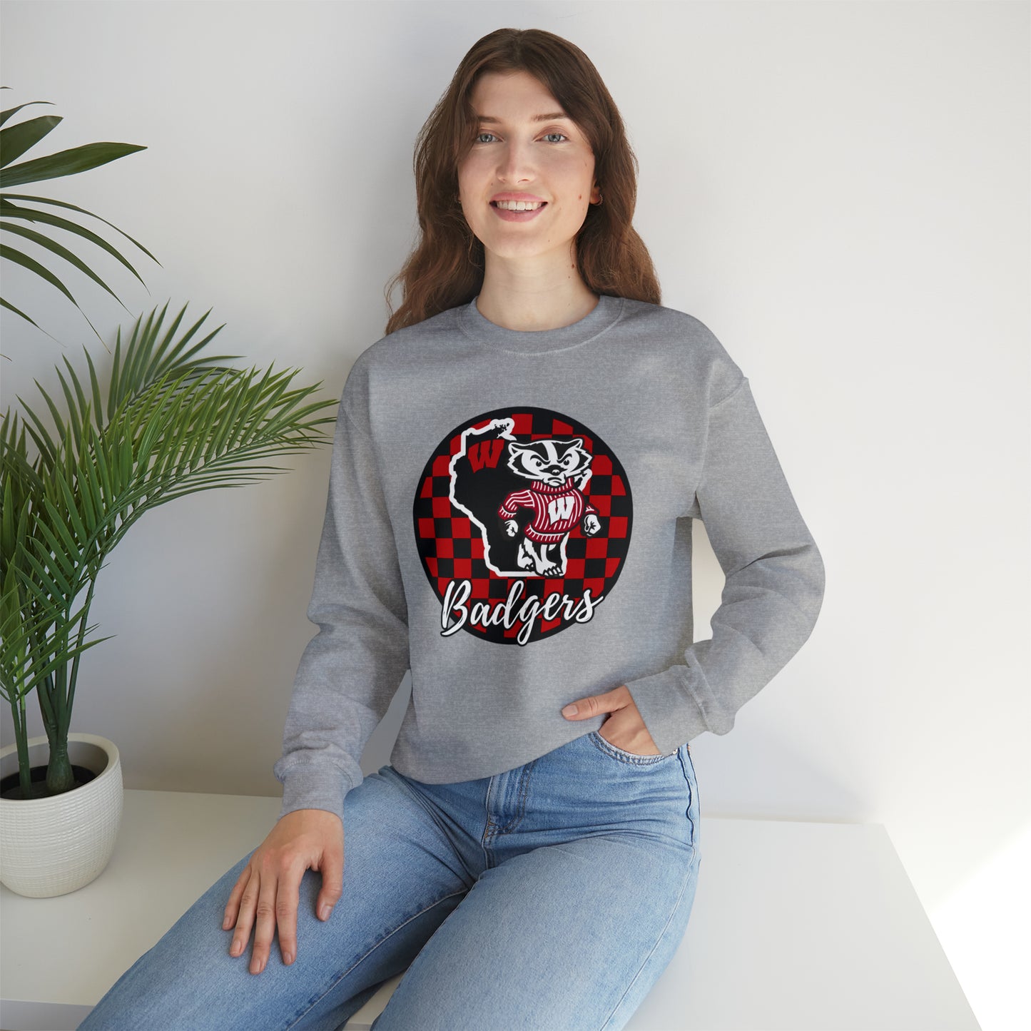 Wisconsin Badgers Checkered Sweatshirt