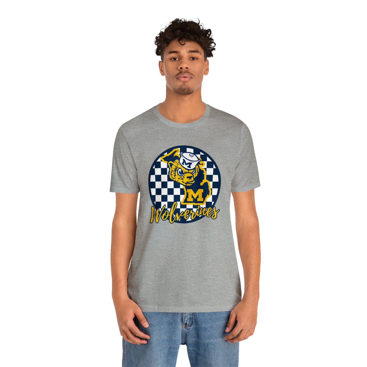 Michigan Wolverines Checkered Circle