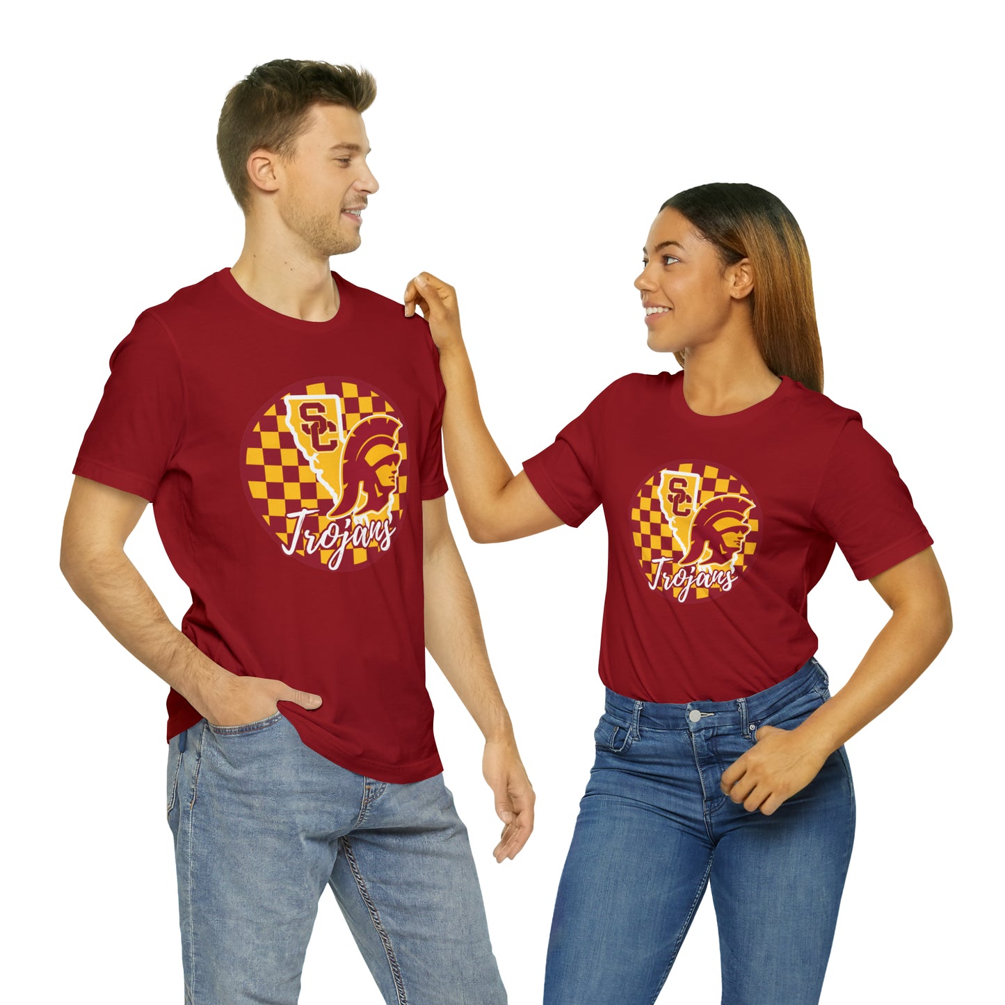 USC Trojans Checkered Circle