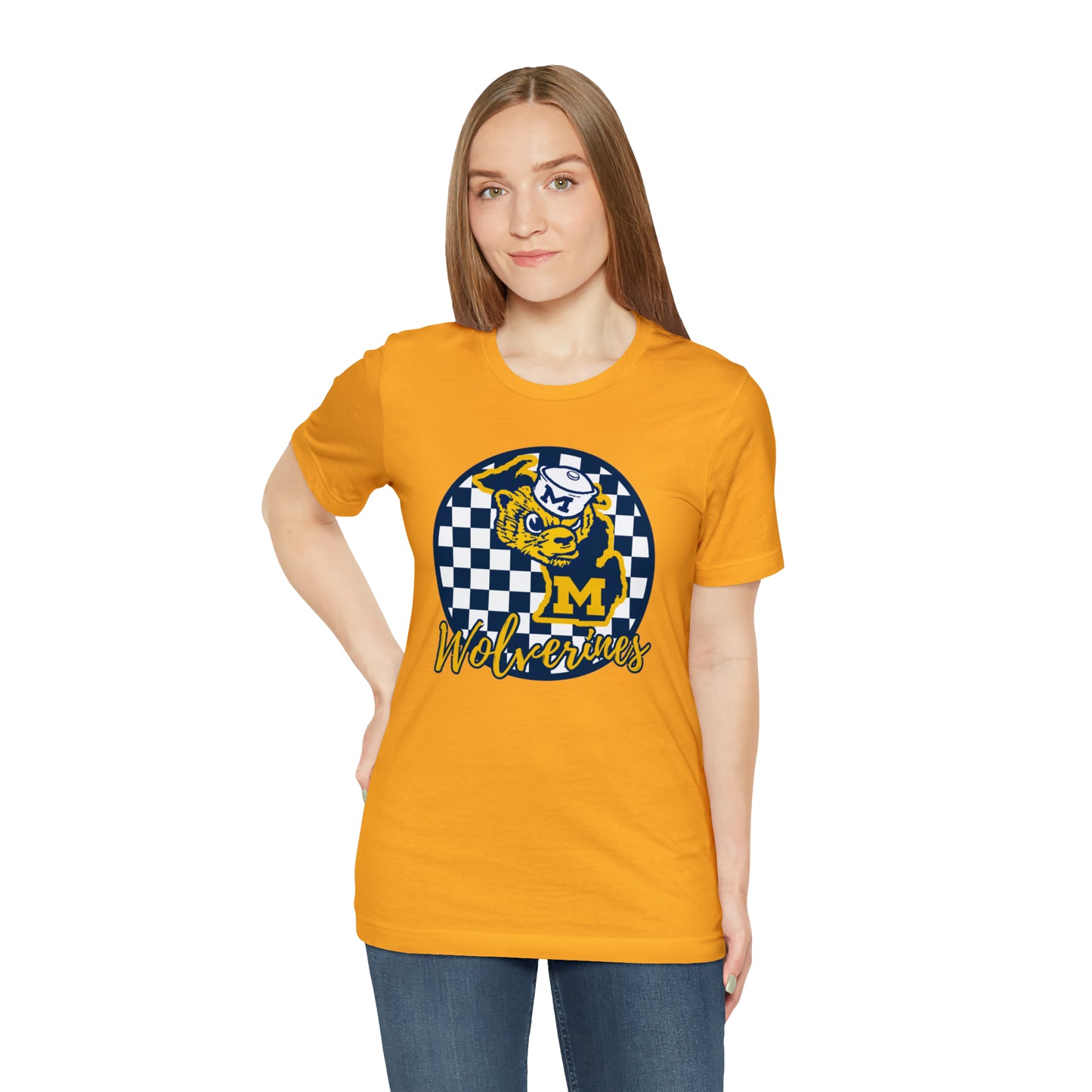 Michigan Wolverines Checkered Circle