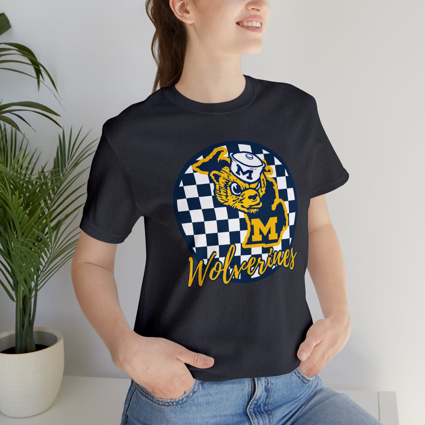 Michigan Wolverines Checkered Circle