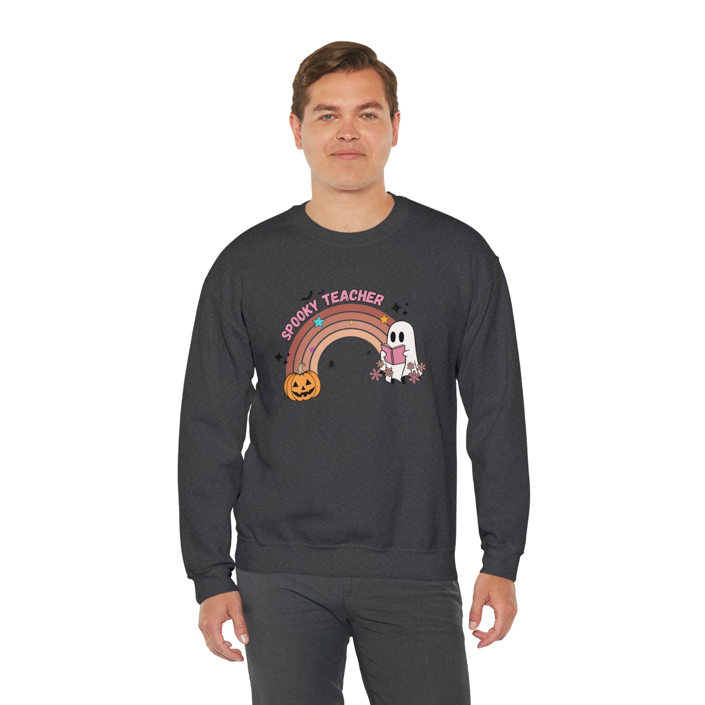 Spooky Teacher Halloween Rainbow Sweatshirt