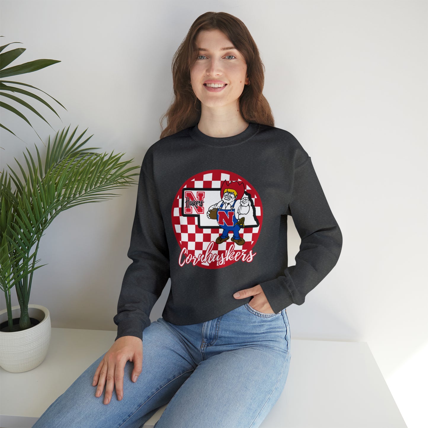 Nebraska Cornhuskers Checkered Sweatshirt