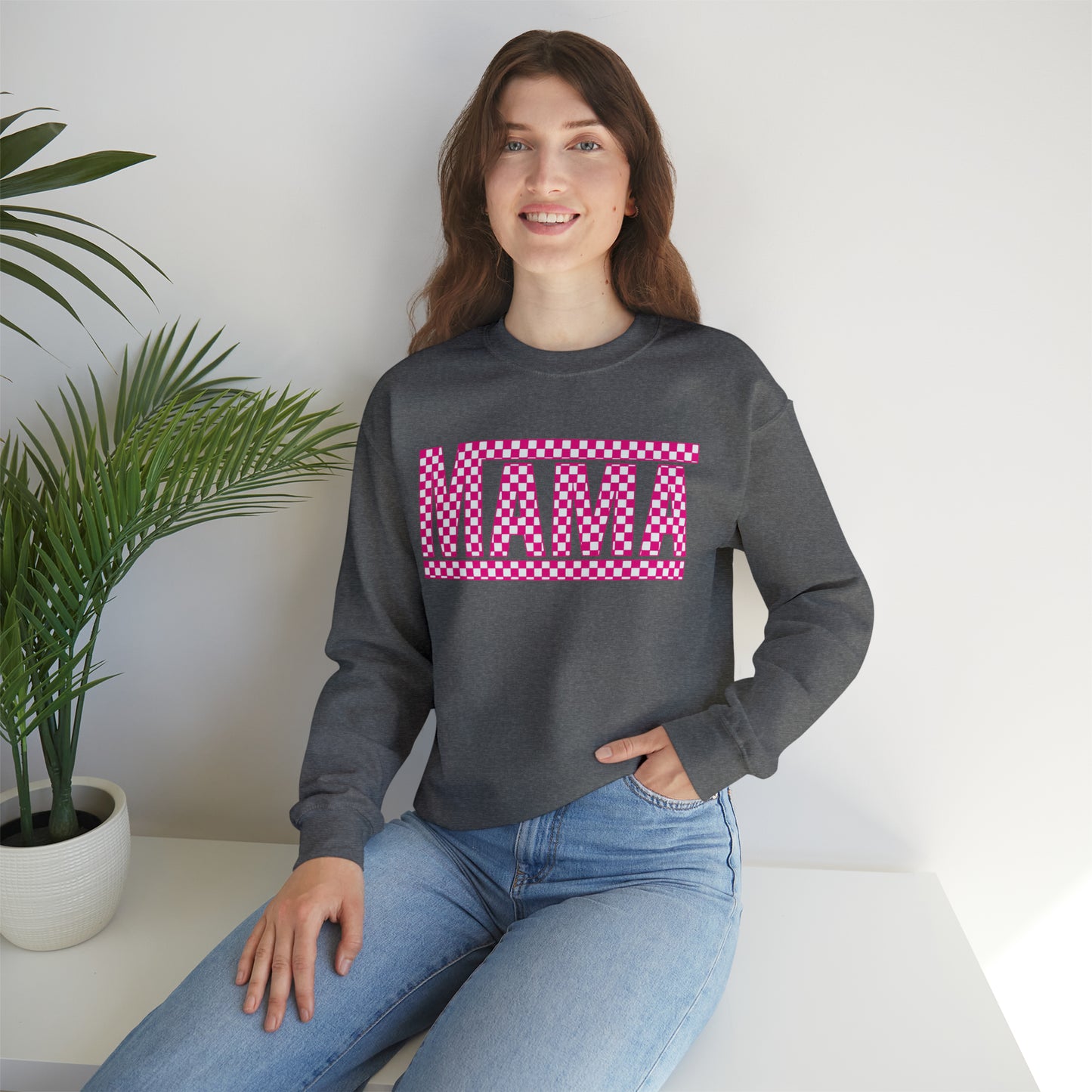 Mama Checkered Sweatshirt