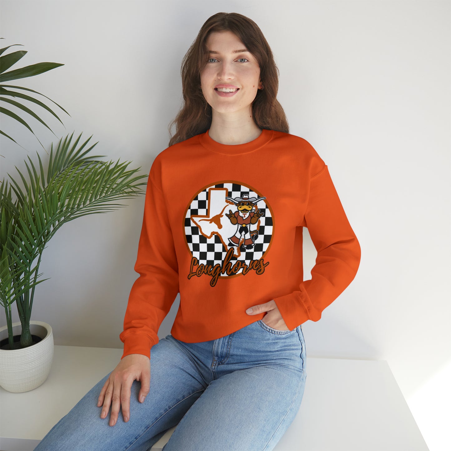 Texas Longhorns Checkered Sweatshirt