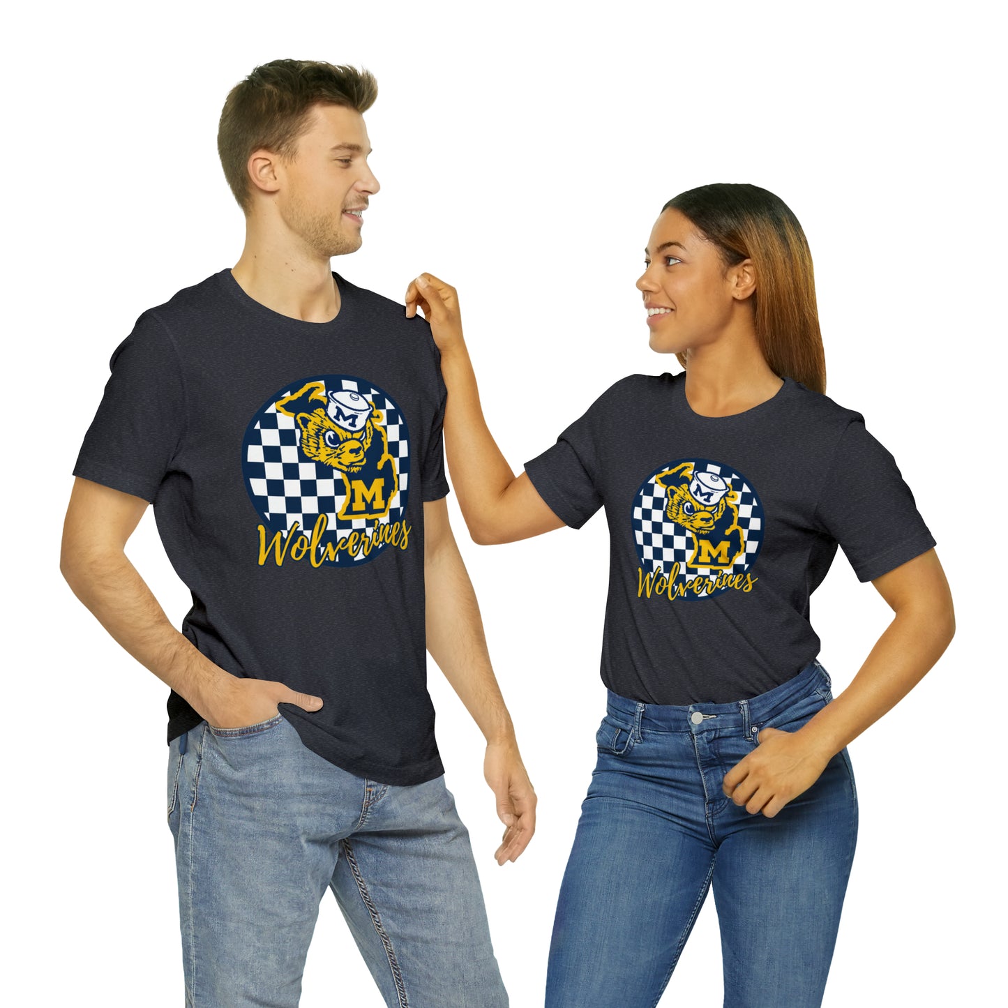 Michigan Wolverines Checkered Circle