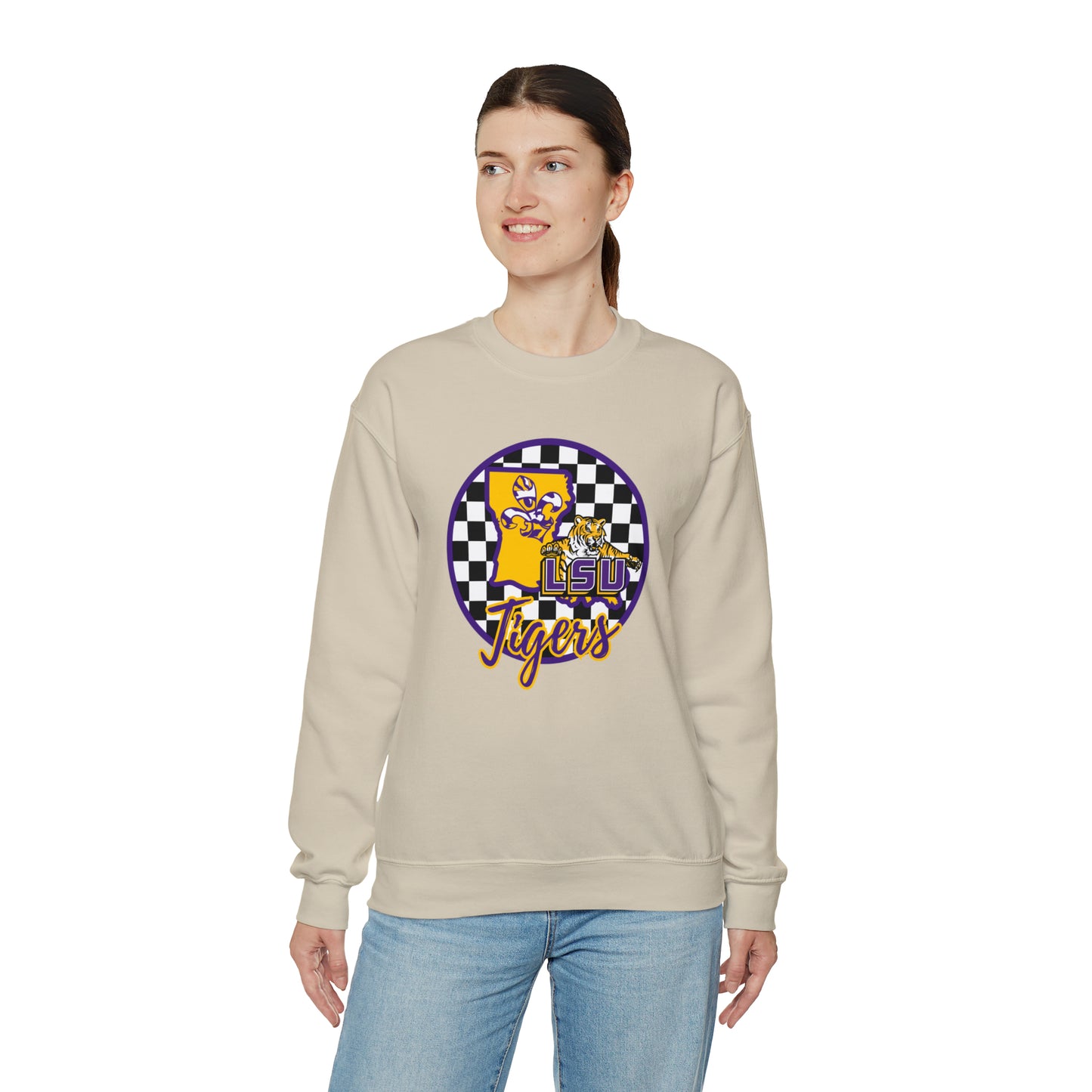 LSU Tigers Checkered Sweatshirt