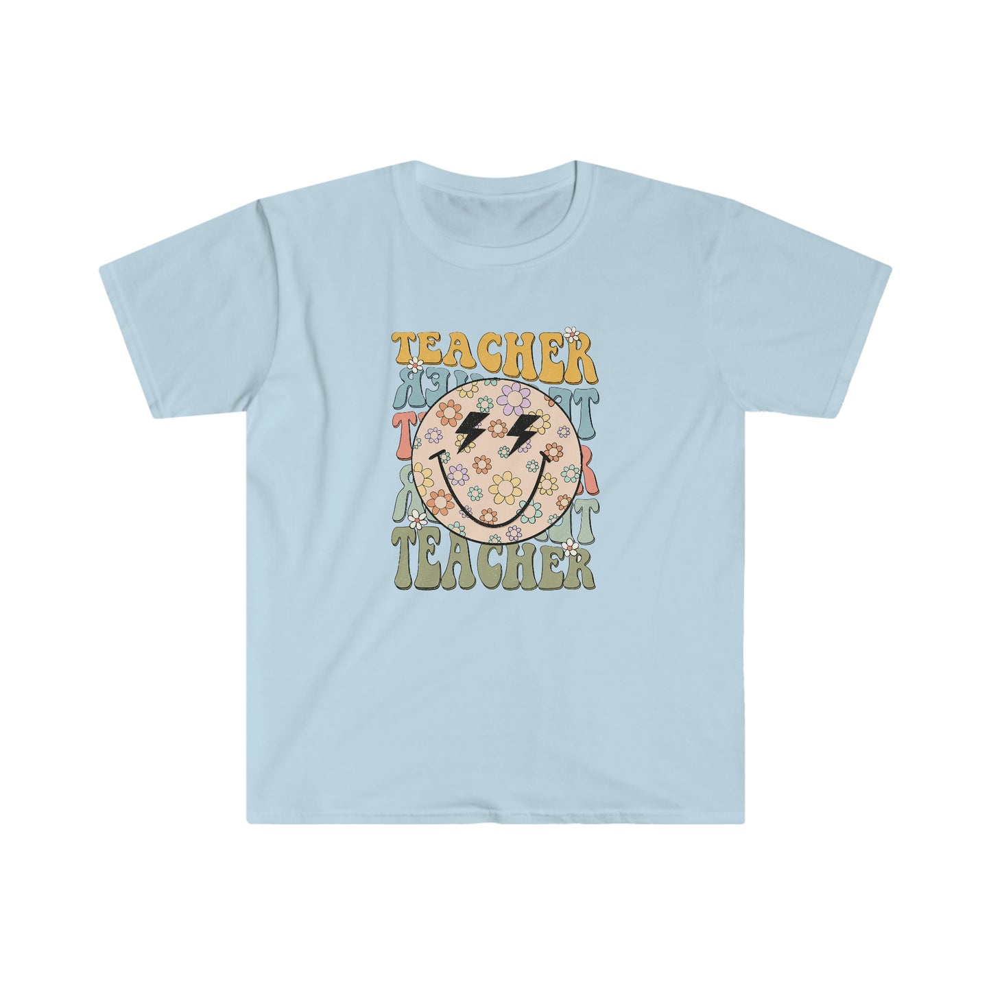 Retro Teacher Smiley Face Floral