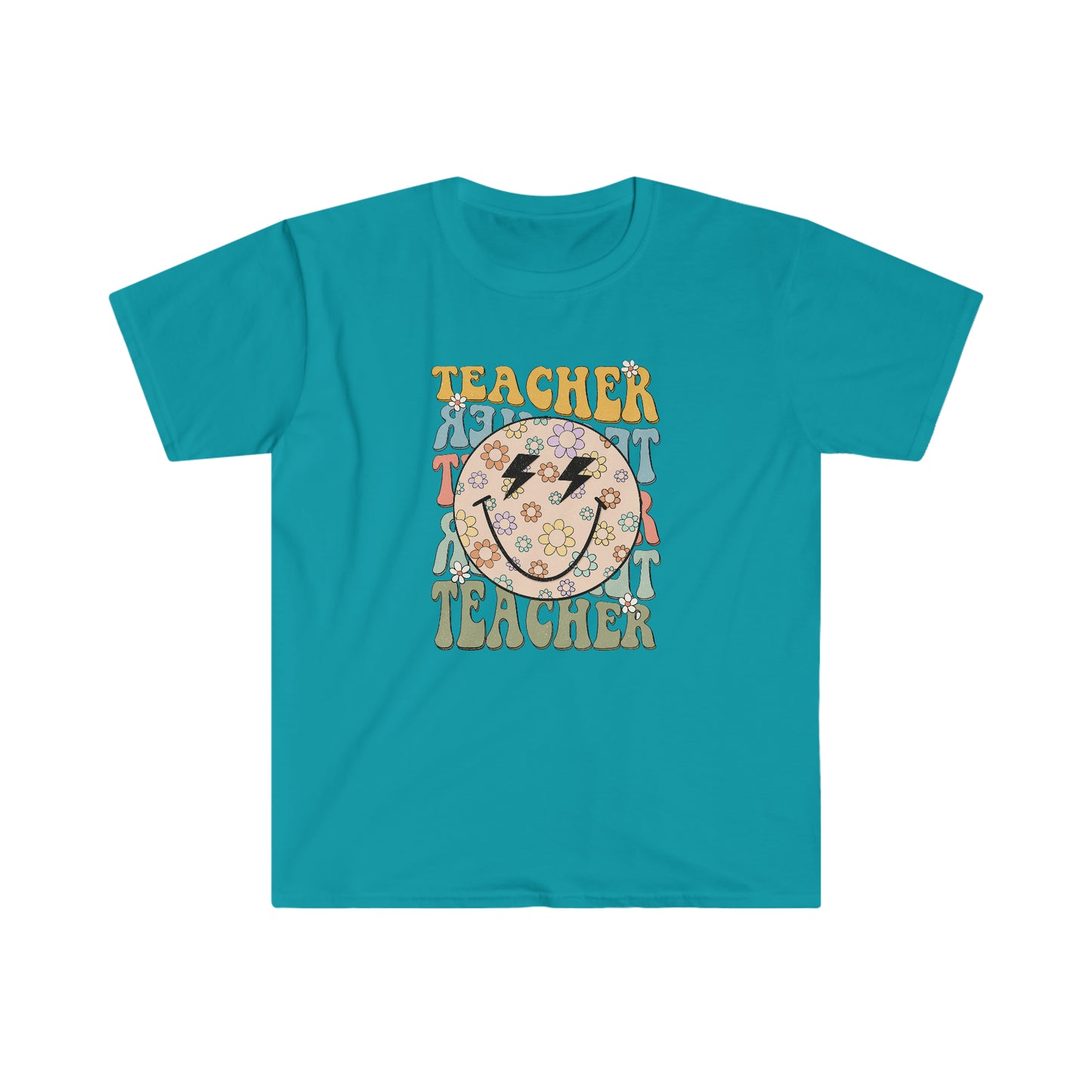 Retro Teacher Smiley Face Floral