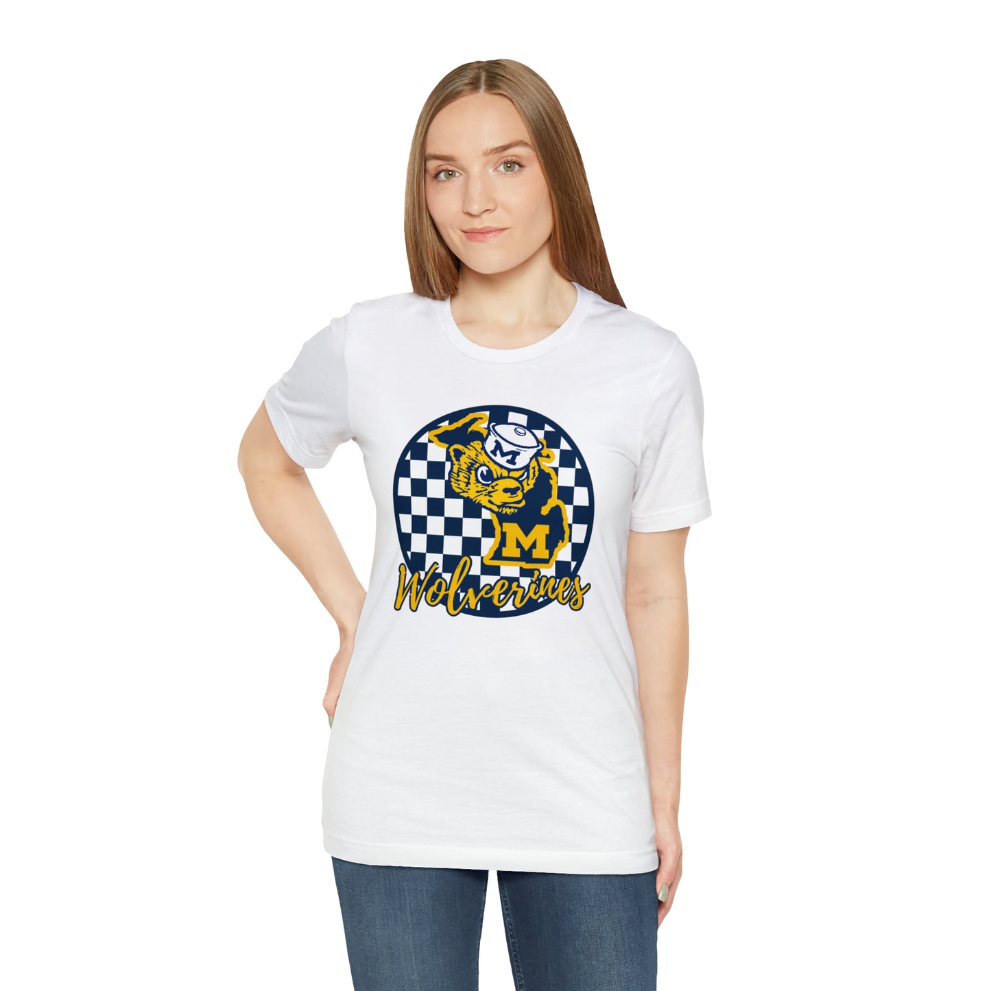 Michigan Wolverines Checkered Circle