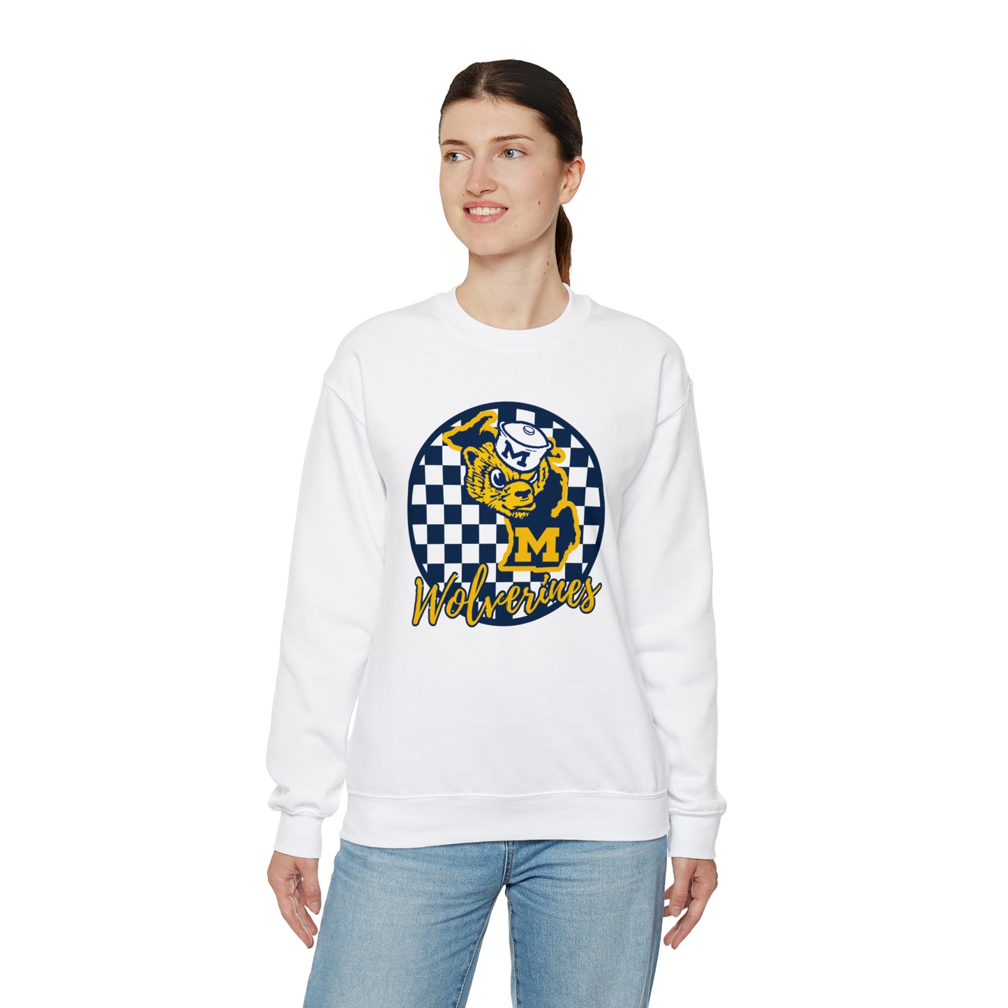 Michigan Wolverines Checkered Sweatshirt