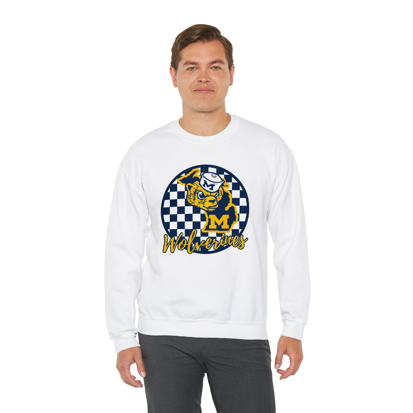 Michigan Wolverines Checkered Sweatshirt