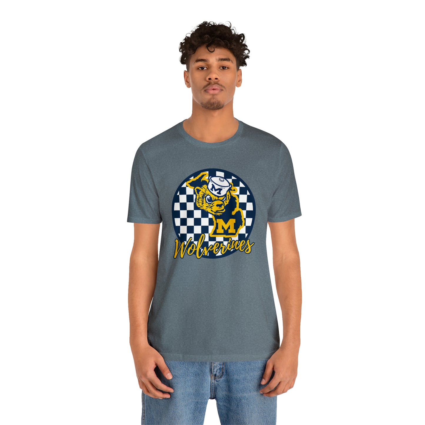 Michigan Wolverines Checkered Circle