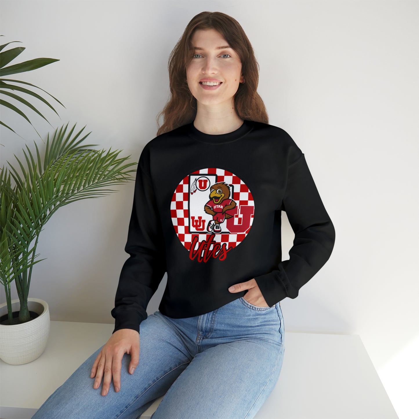 Utah Utes Checkered Sweatshirt