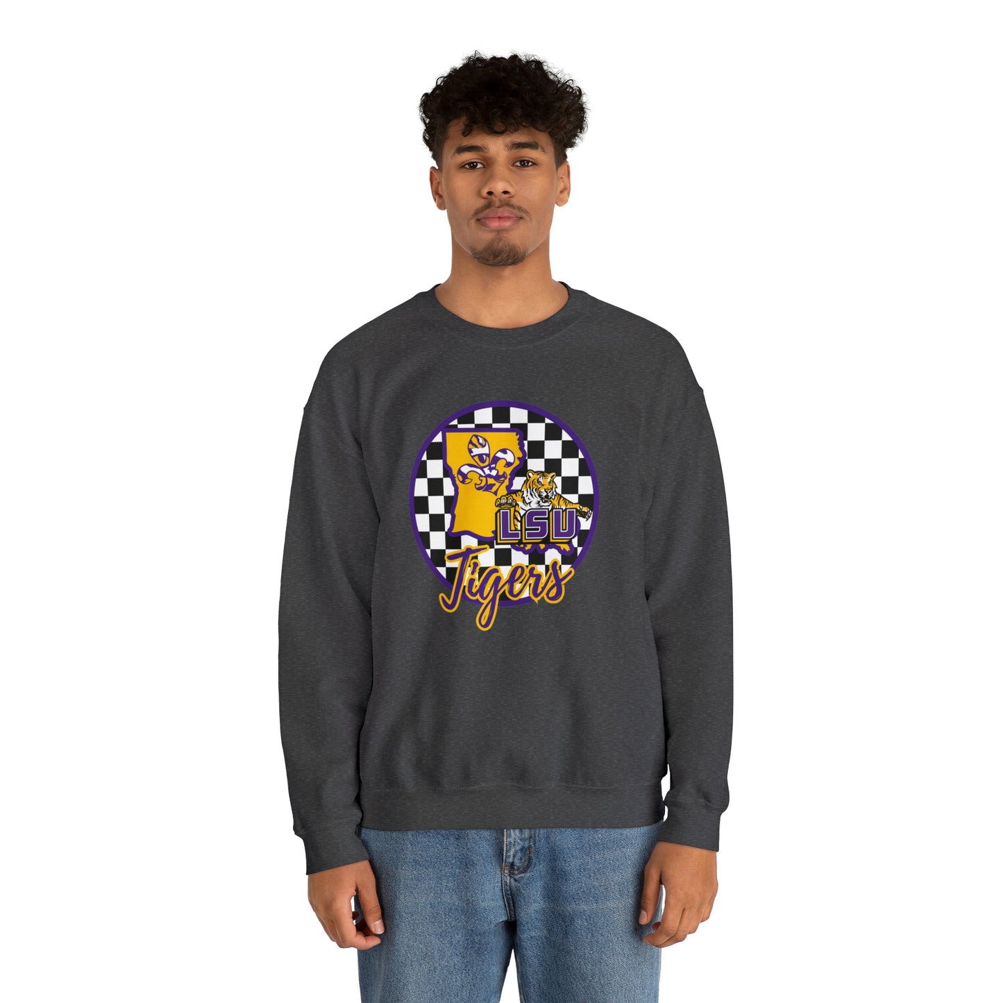 LSU Tigers Checkered Sweatshirt