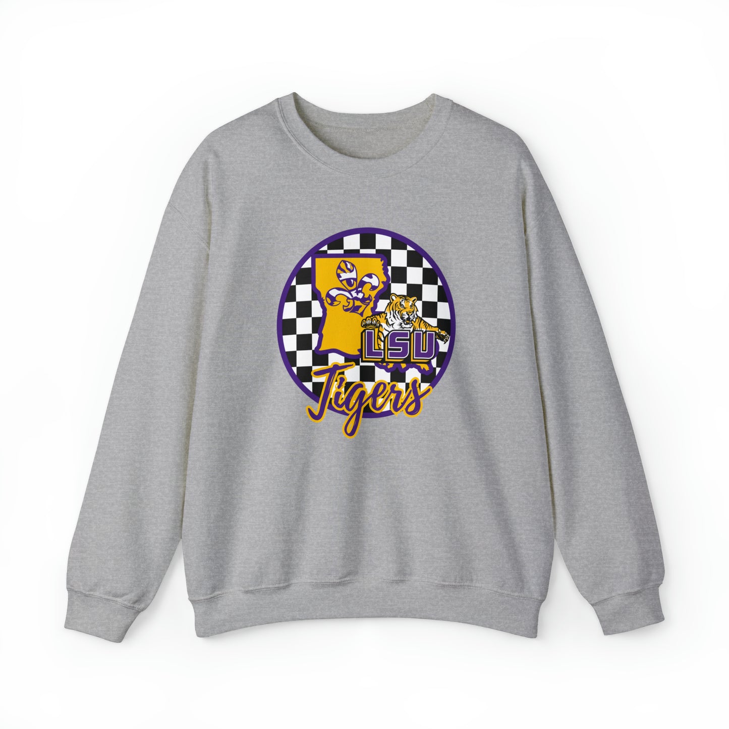 LSU Tigers Checkered Sweatshirt