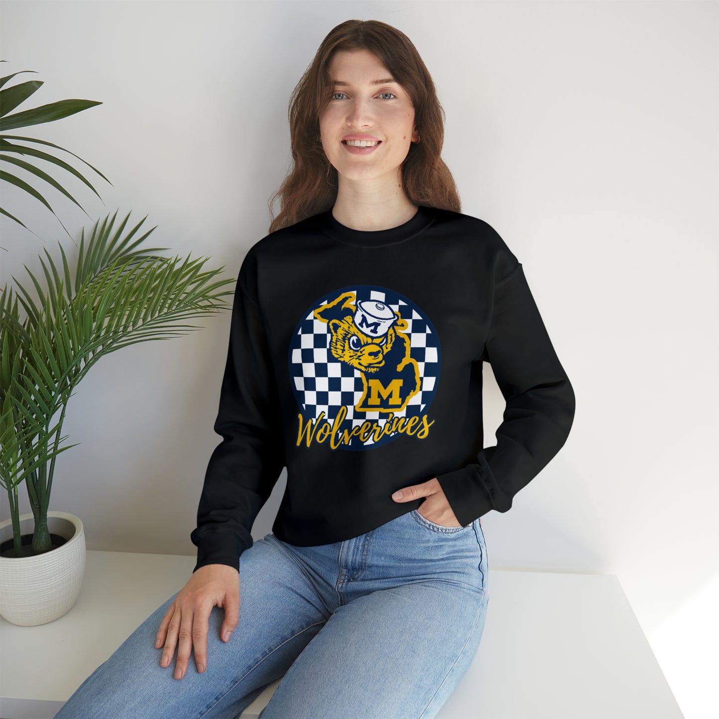 Michigan Wolverines Checkered Sweatshirt