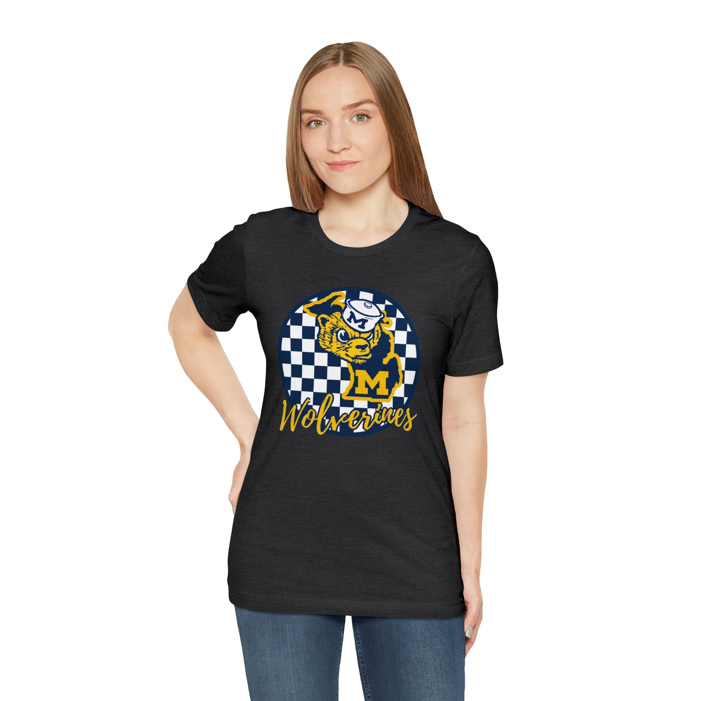 Michigan Wolverines Checkered Circle