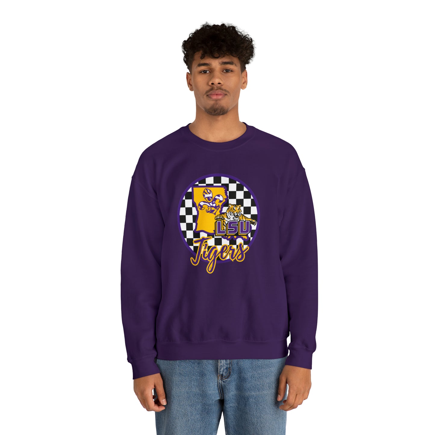 LSU Tigers Checkered Sweatshirt