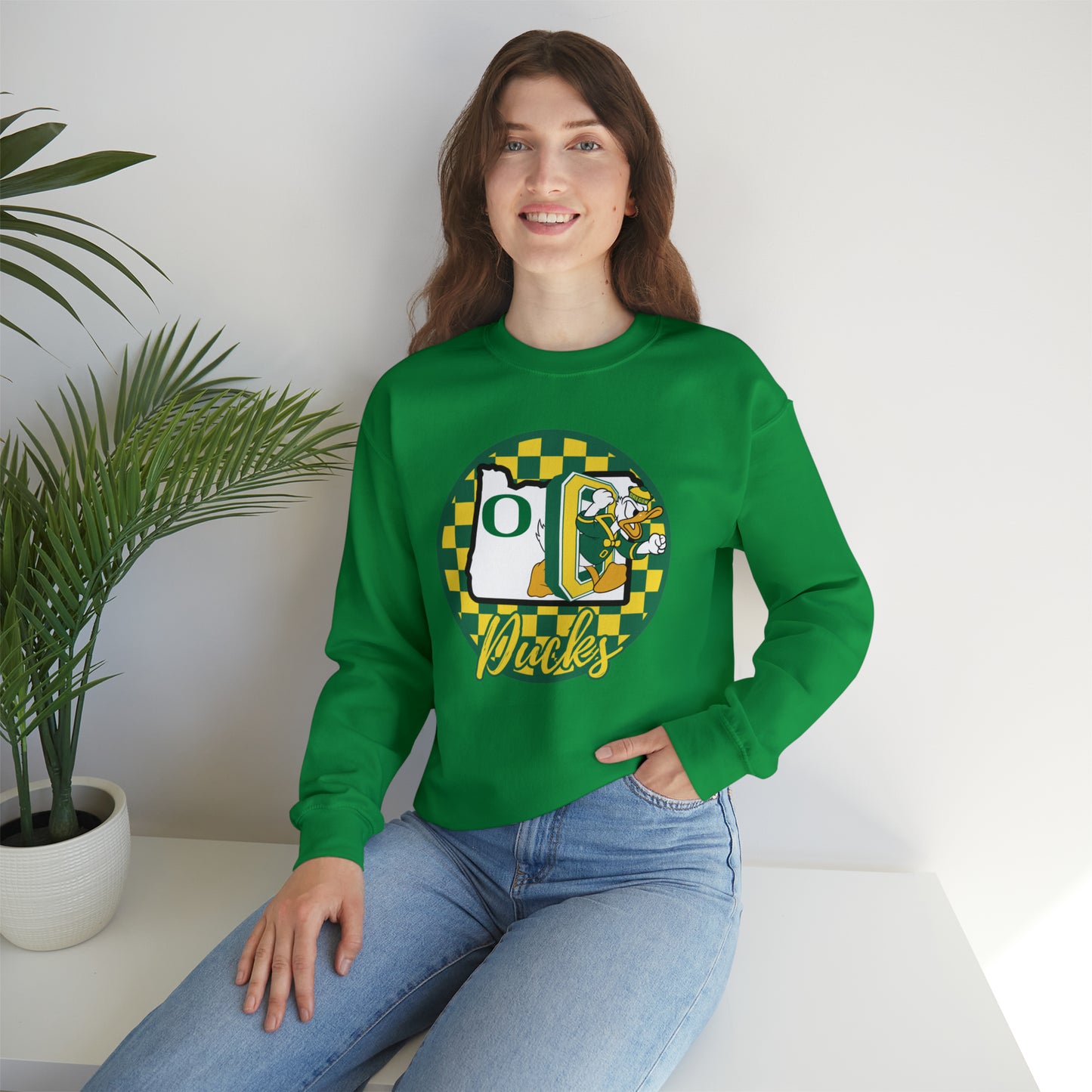 Oregon Ducks Checkered Sweatshirt