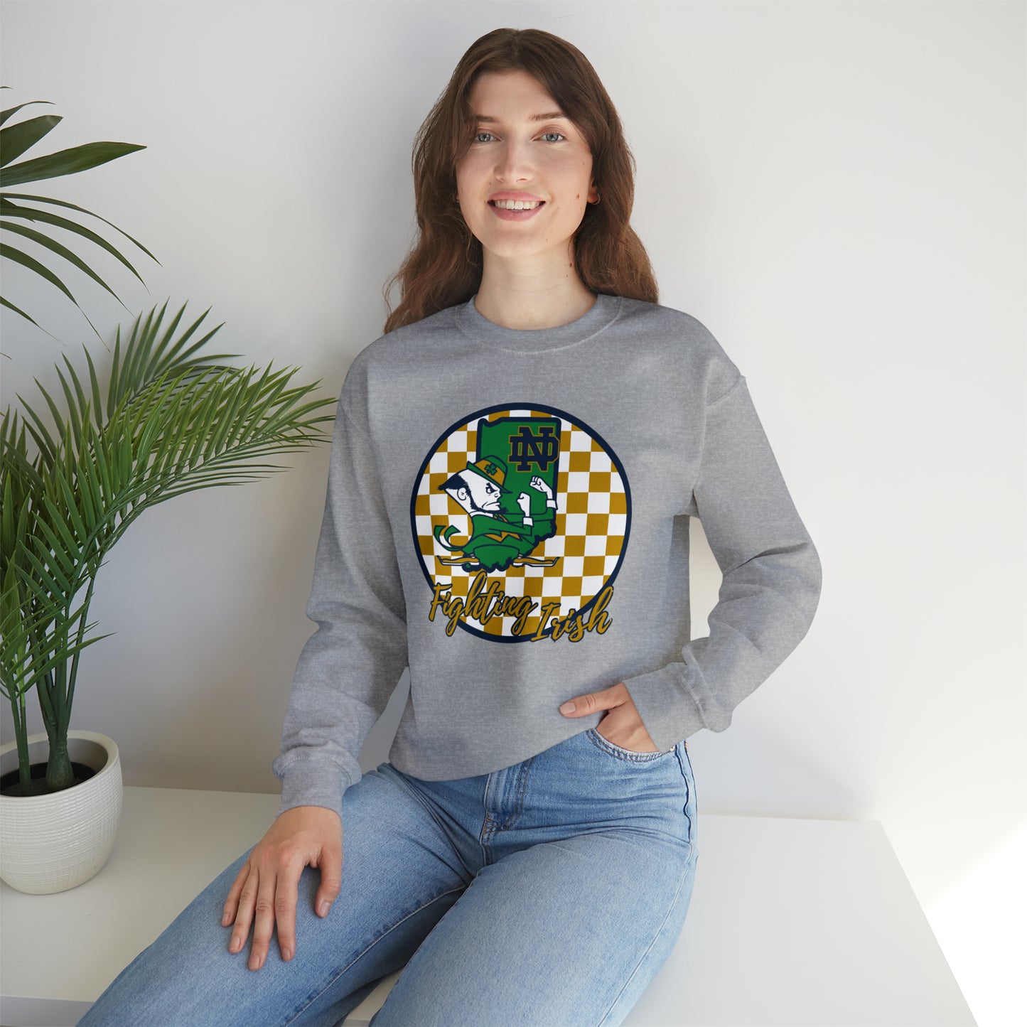 Notre Dame Fighting Irish Checkered Sweatshirt