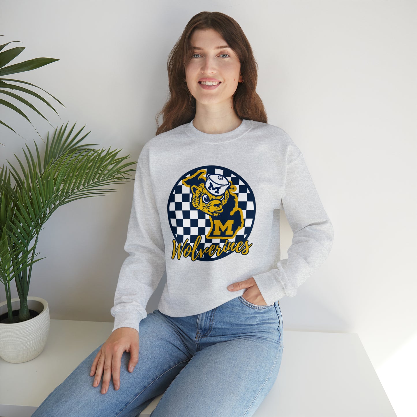 Michigan Wolverines Checkered Sweatshirt