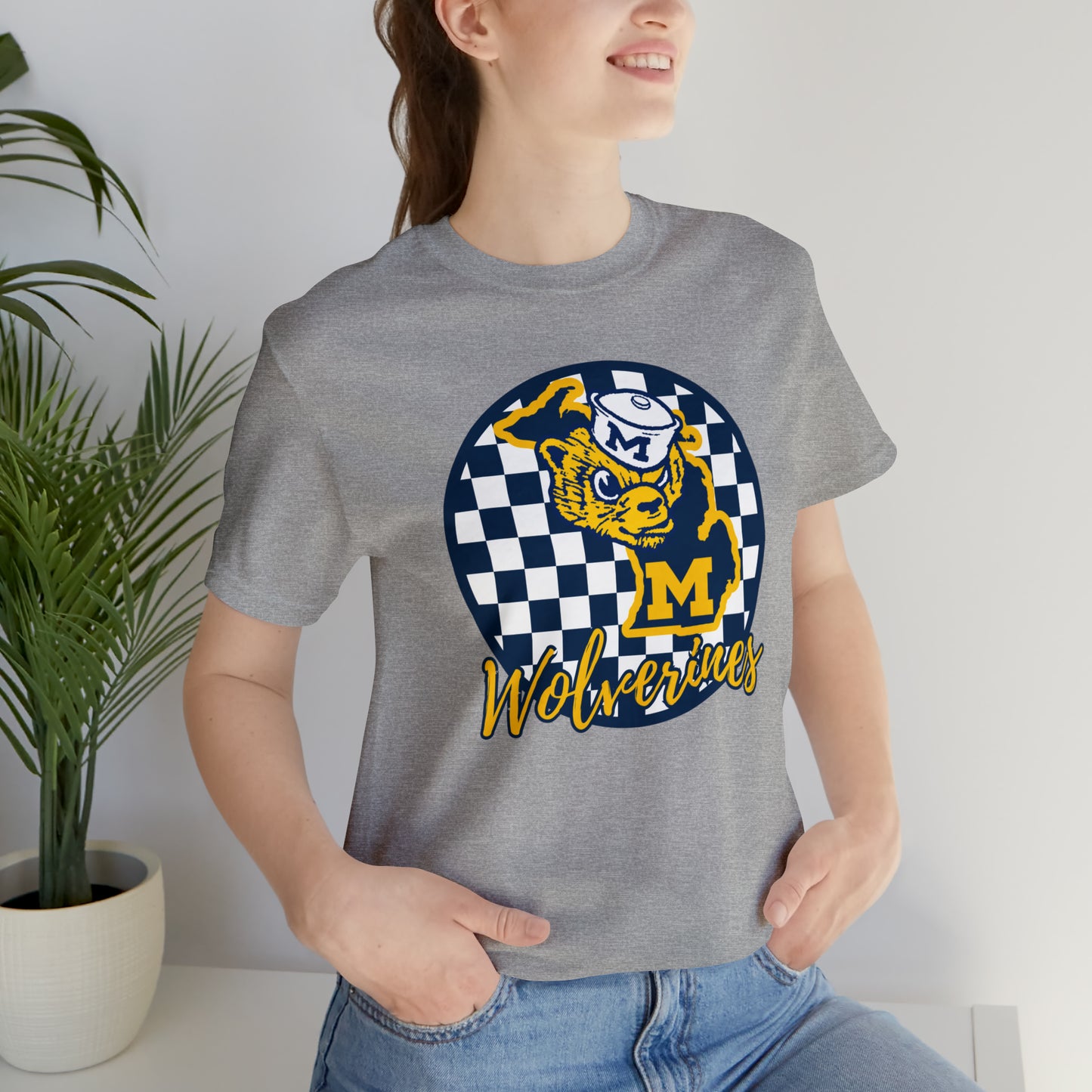 Michigan Wolverines Checkered Circle