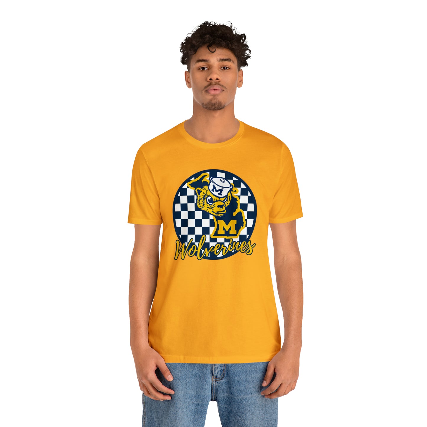 Michigan Wolverines Checkered Circle