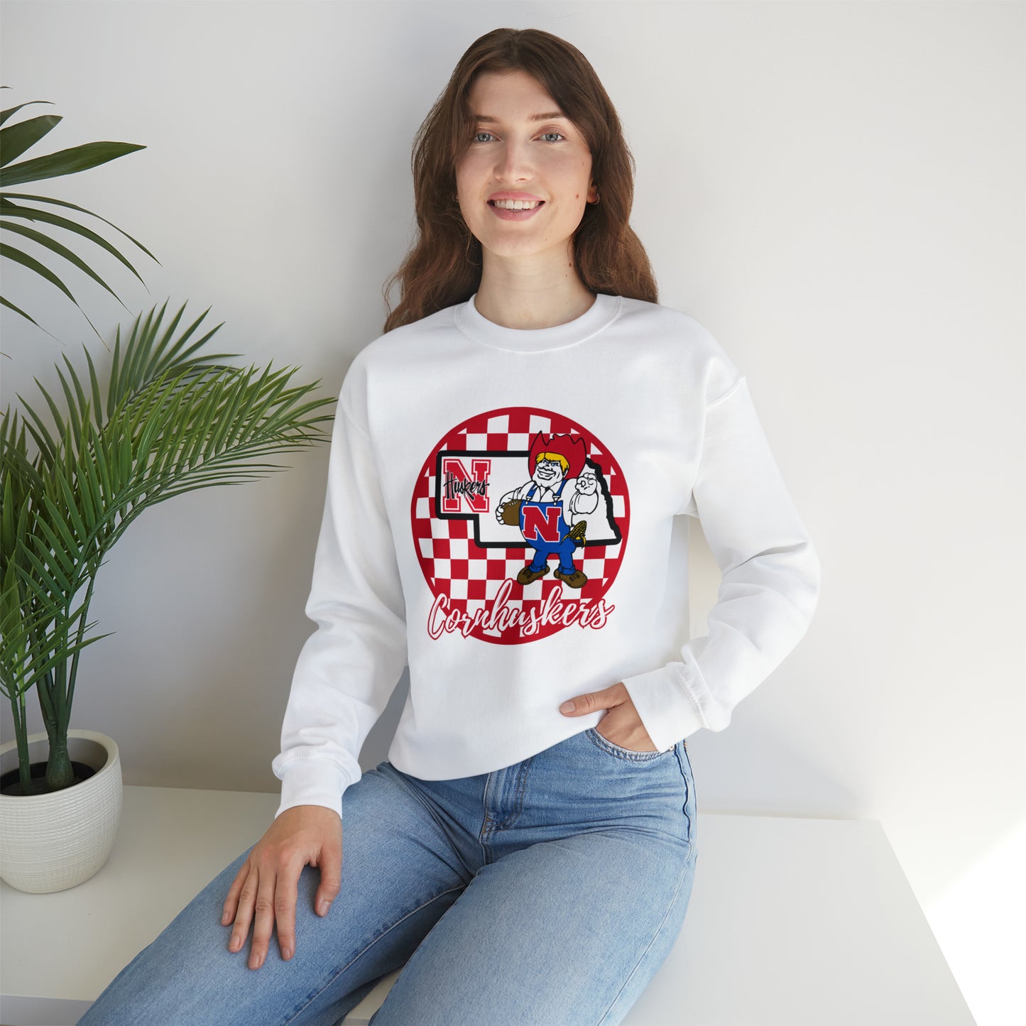 Nebraska Cornhuskers Checkered Sweatshirt