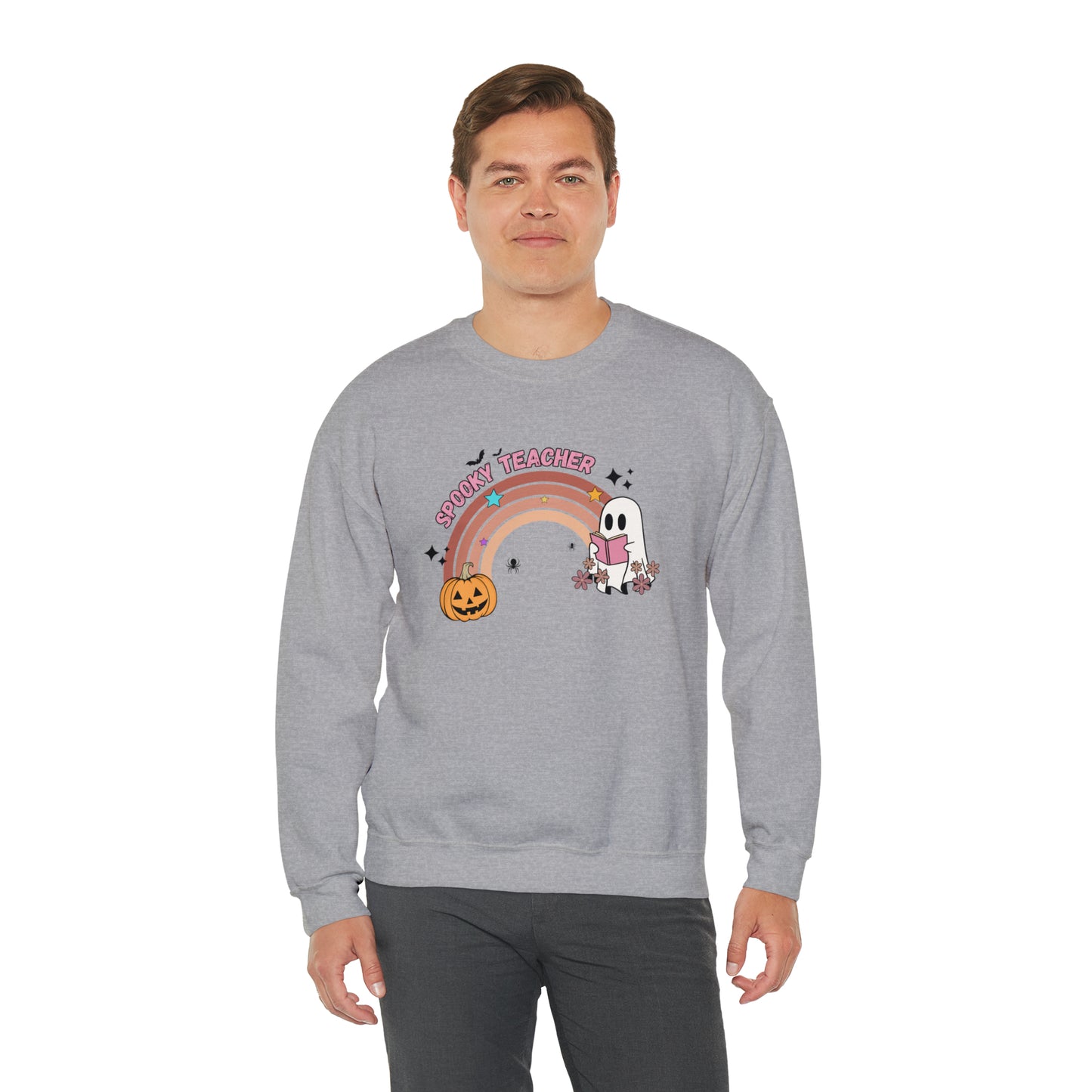 Spooky Teacher Halloween Rainbow Sweatshirt