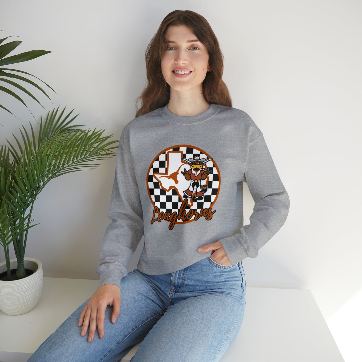 Texas Longhorns Checkered Sweatshirt