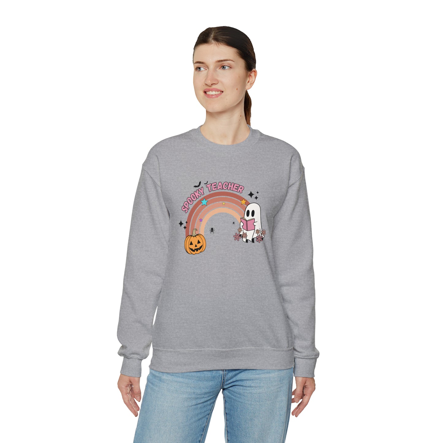 Spooky Teacher Halloween Rainbow Sweatshirt