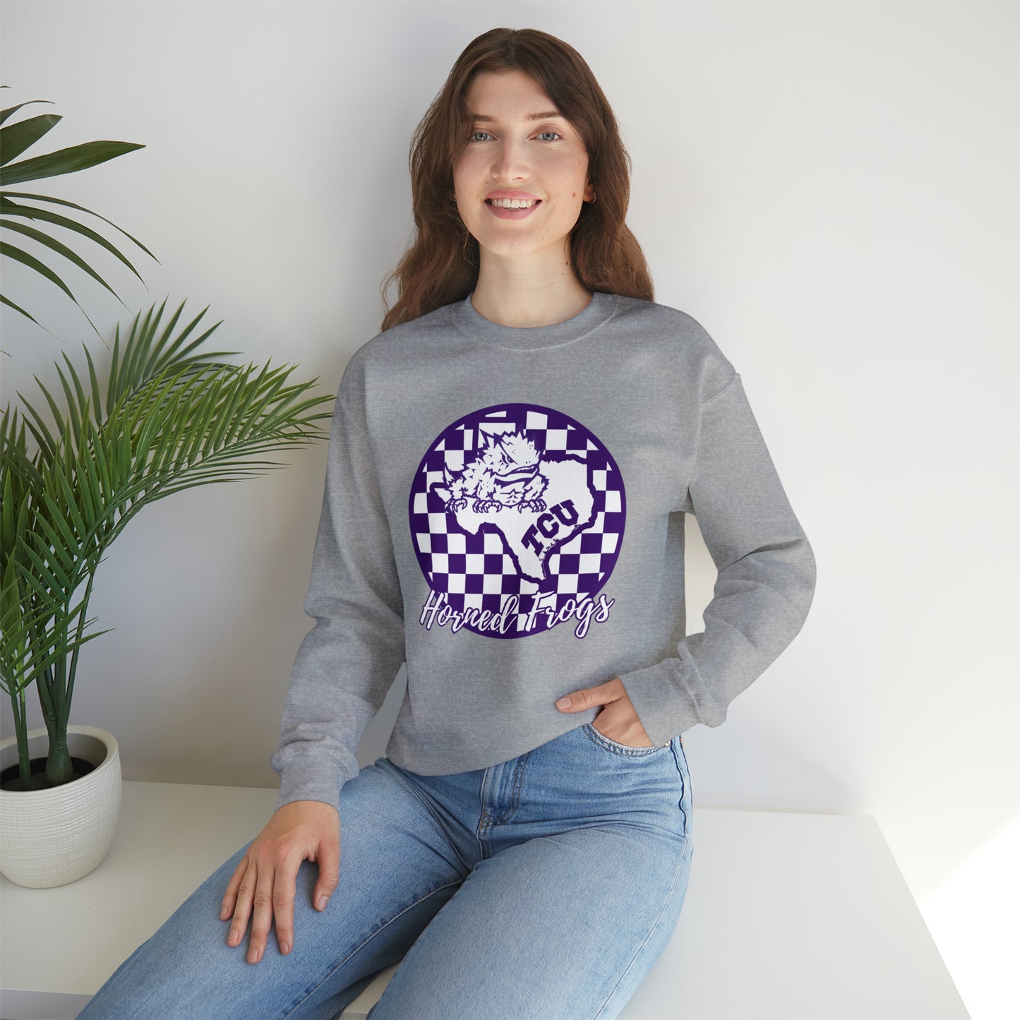 TCU Horned Frogs Checkered Sweatshirt