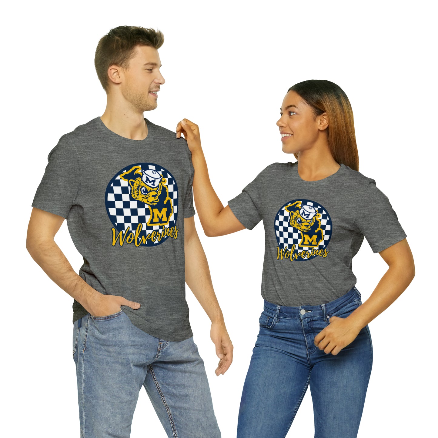 Michigan Wolverines Checkered Circle