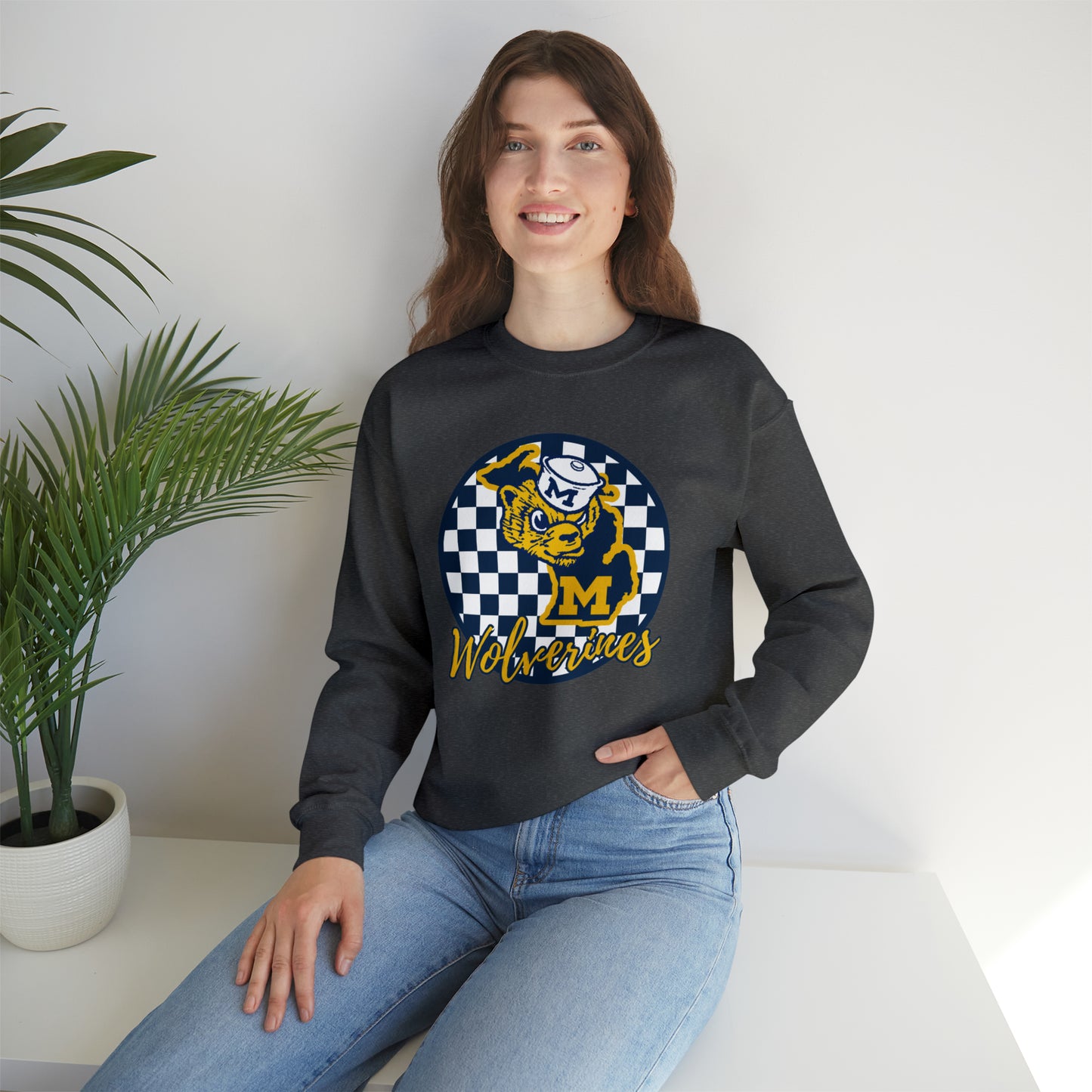 Michigan Wolverines Checkered Sweatshirt