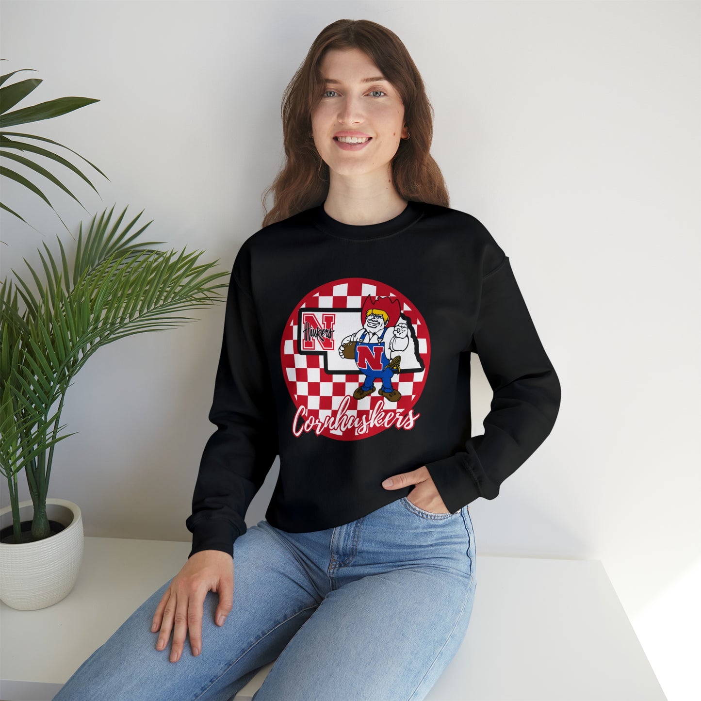 Nebraska Cornhuskers Checkered Sweatshirt