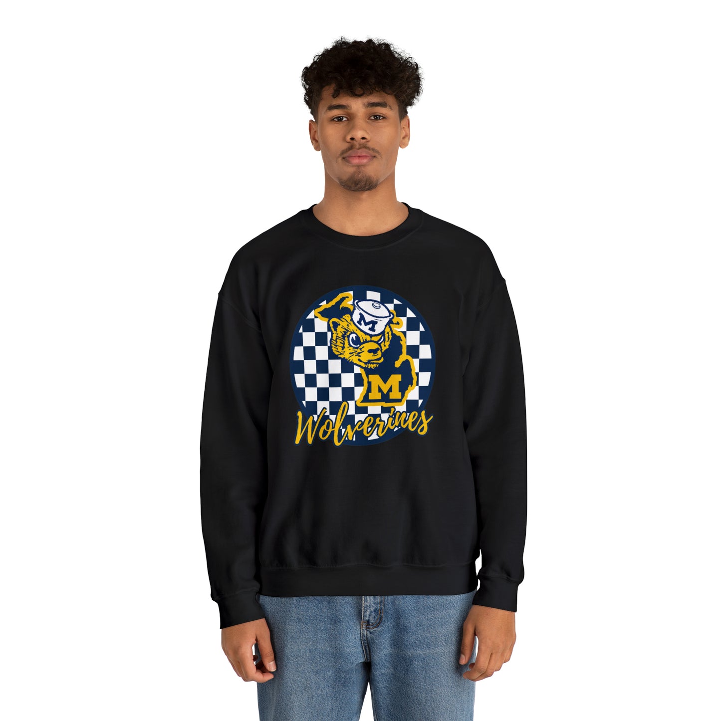 Michigan Wolverines Checkered Sweatshirt